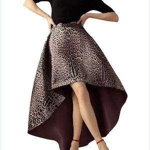 Cynthia Rowley Animal Print High-Low Skirt